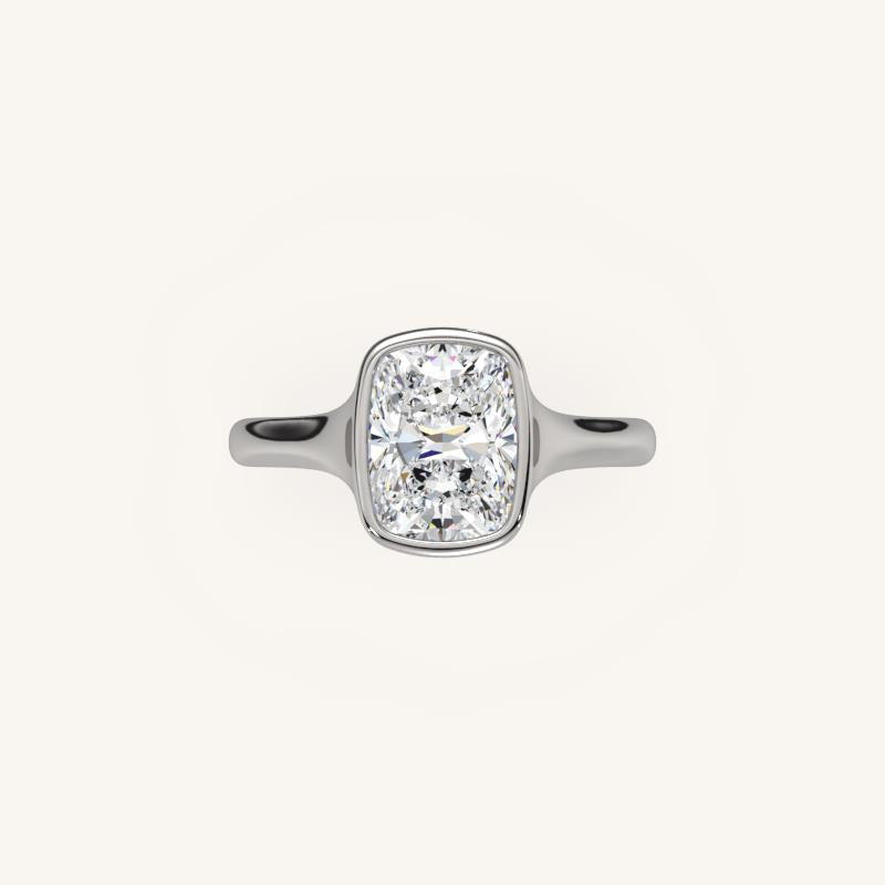 The Lunea – Floating Bezel Solitaire Engagement Ring