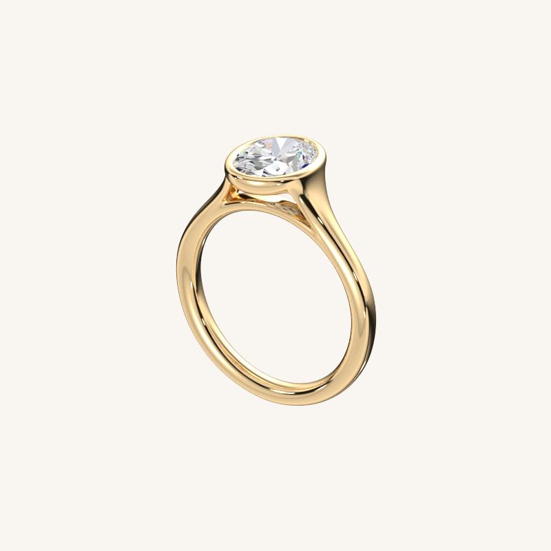 The Lunea – Floating Bezel Solitaire Engagement Ring