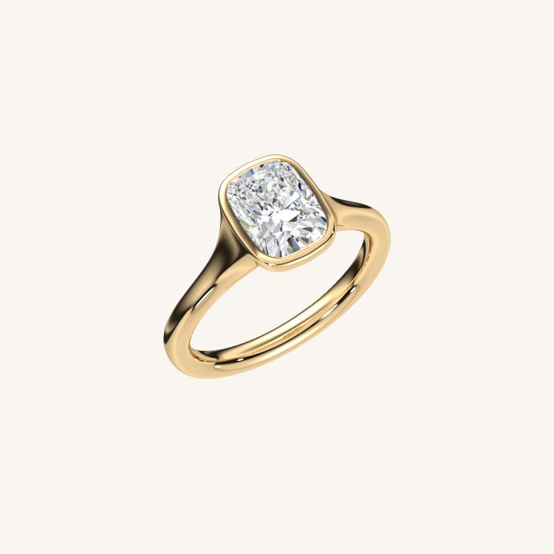 The Lunea – Floating Bezel Solitaire Engagement Ring