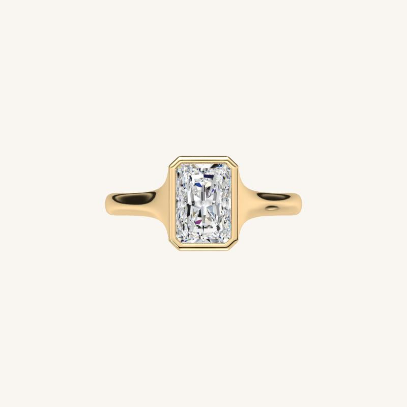 The Lunea – Floating Bezel Solitaire Engagement Ring