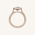 Load image into Gallery viewer, The Lunea – Floating Bezel Solitaire Engagement Ring (E-W)
