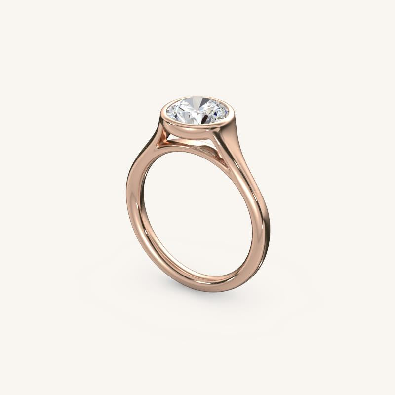 The Lunea – Floating Bezel Solitaire Engagement Ring (E-W)