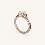 Load image into Gallery viewer, The Lunea – Floating Bezel Solitaire Engagement Ring (E-W)
