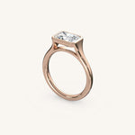 Load image into Gallery viewer, The Lunea – Floating Bezel Solitaire Engagement Ring (E-W)
