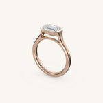 Load image into Gallery viewer, The Lunea – Floating Bezel Solitaire Engagement Ring (E-W)
