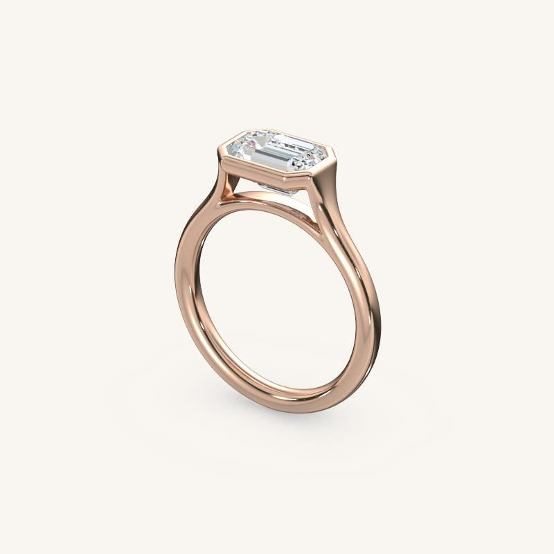 The Lunea – Floating Bezel Solitaire Engagement Ring (E-W)