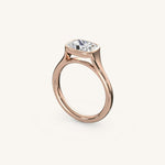Load image into Gallery viewer, The Lunea – Floating Bezel Solitaire Engagement Ring (E-W)
