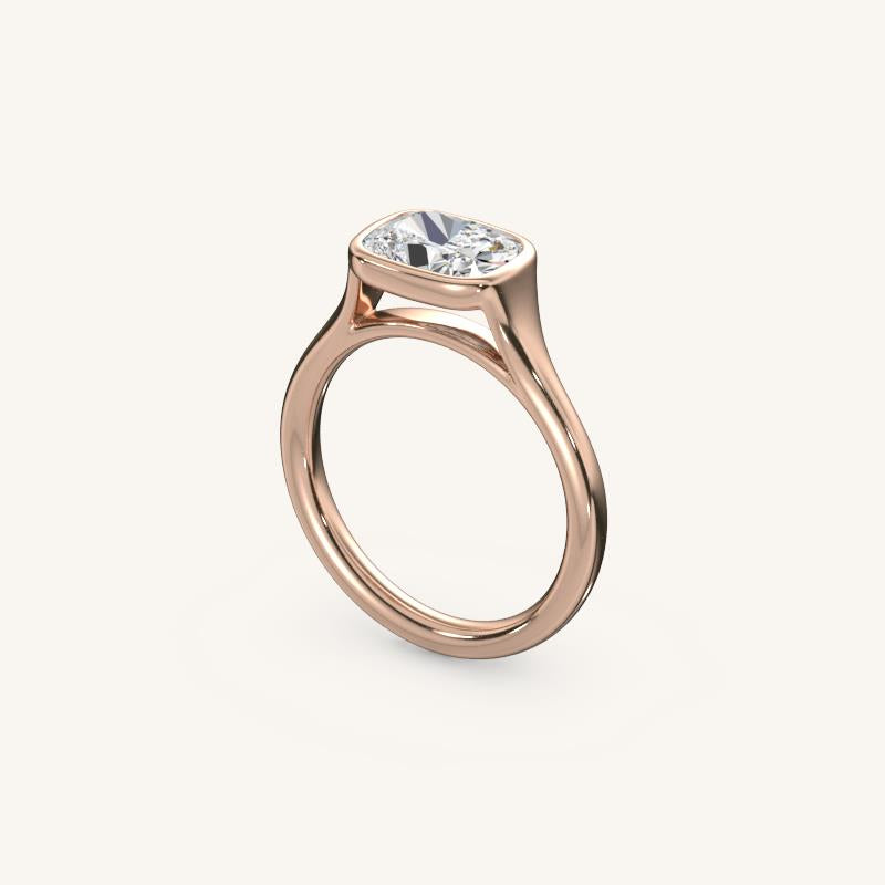 The Lunea – Floating Bezel Solitaire Engagement Ring (E-W)