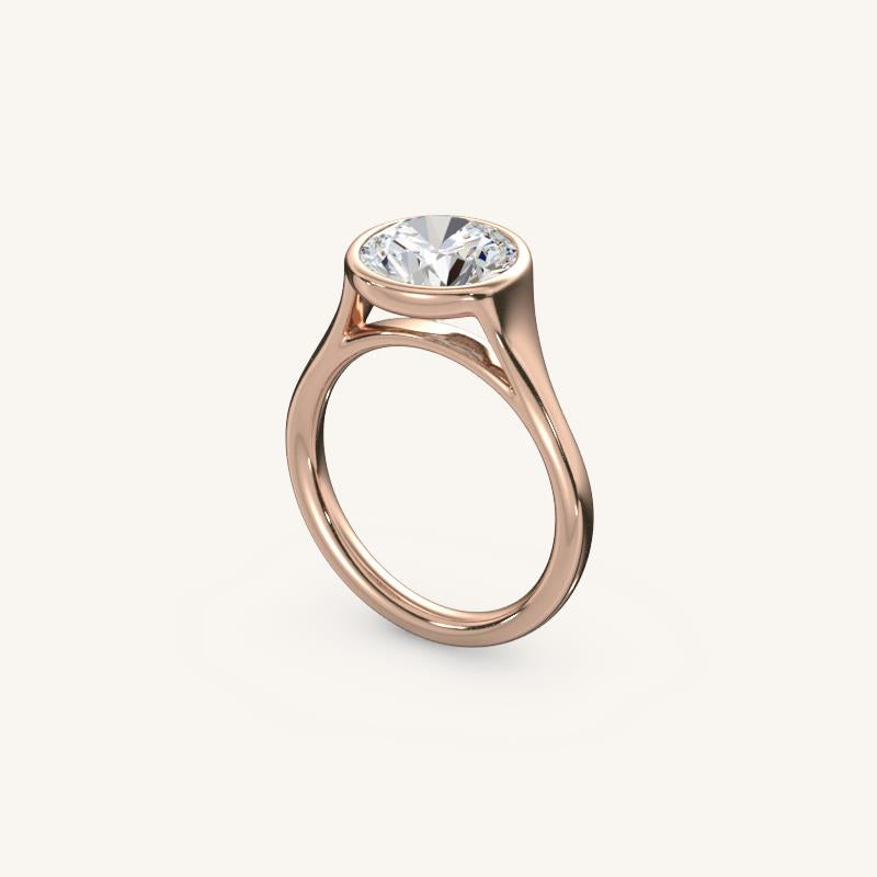 The Lunea – Floating Bezel Solitaire Engagement Ring (E-W)