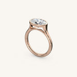 Load image into Gallery viewer, The Lunea – Floating Bezel Solitaire Engagement Ring (E-W)