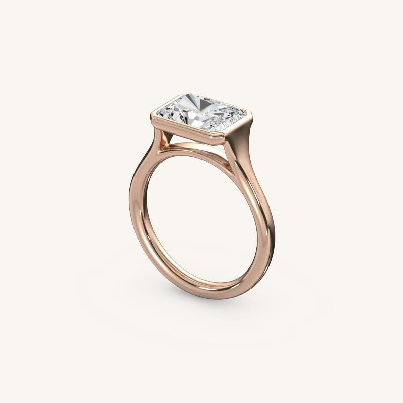 The Lunea – Floating Bezel Solitaire Engagement Ring (E-W)