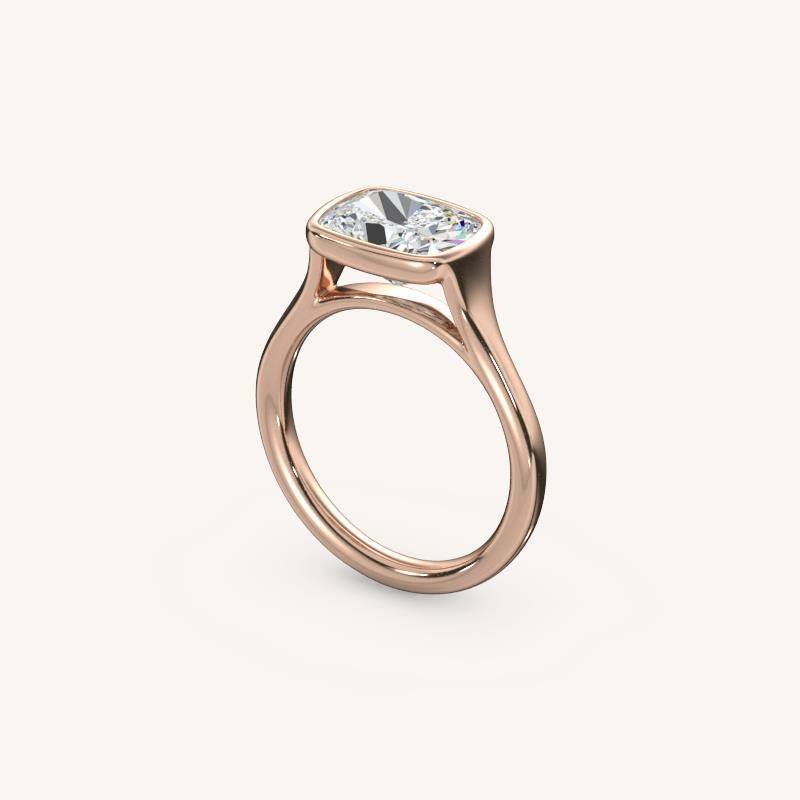 The Lunea – Floating Bezel Solitaire Engagement Ring (E-W)