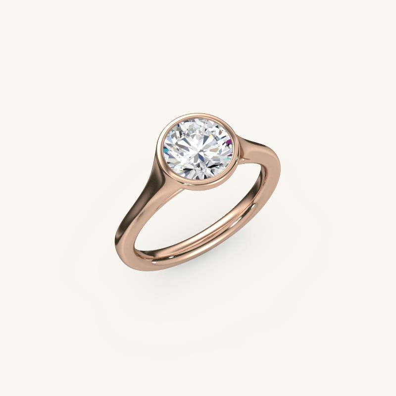 The Lunea – Floating Bezel Solitaire Engagement Ring (E-W)
