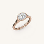 Load image into Gallery viewer, The Lunea – Floating Bezel Solitaire Engagement Ring (E-W)
