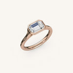 Load image into Gallery viewer, The Lunea – Floating Bezel Solitaire Engagement Ring (E-W)
