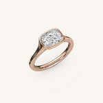 Load image into Gallery viewer, The Lunea – Floating Bezel Solitaire Engagement Ring (E-W)
