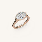 Load image into Gallery viewer, The Lunea – Floating Bezel Solitaire Engagement Ring (E-W)

