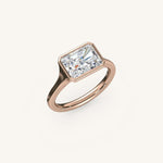 Load image into Gallery viewer, The Lunea – Floating Bezel Solitaire Engagement Ring (E-W)
