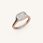 Load image into Gallery viewer, The Lunea – Floating Bezel Solitaire Engagement Ring (E-W)
