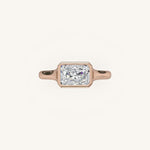 Load image into Gallery viewer, The Lunea – Floating Bezel Solitaire Engagement Ring (E-W)
