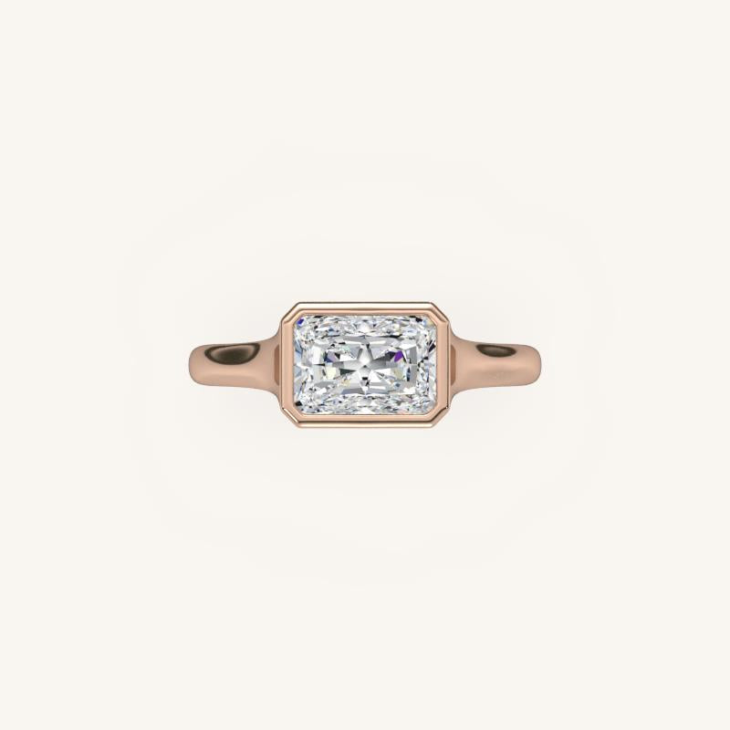 The Lunea – Floating Bezel Solitaire Engagement Ring (E-W)
