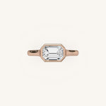 Load image into Gallery viewer, The Lunea – Floating Bezel Solitaire Engagement Ring (E-W)

