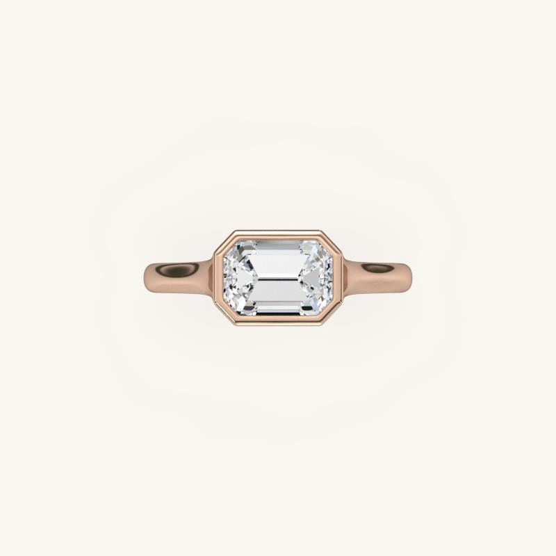 The Lunea – Floating Bezel Solitaire Engagement Ring (E-W)