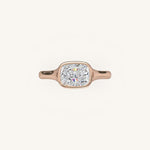 Load image into Gallery viewer, The Lunea – Floating Bezel Solitaire Engagement Ring (E-W)
