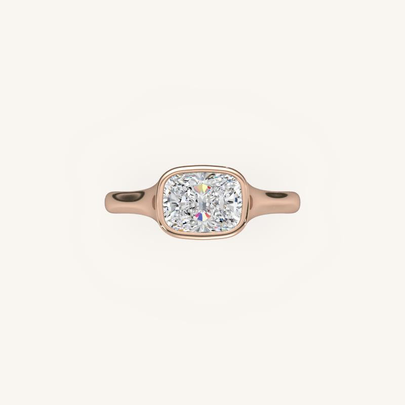 The Lunea – Floating Bezel Solitaire Engagement Ring (E-W)