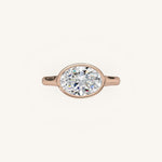Load image into Gallery viewer, The Lunea – Floating Bezel Solitaire Engagement Ring (E-W)
