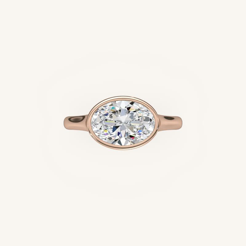 The Lunea – Floating Bezel Solitaire Engagement Ring (E-W)