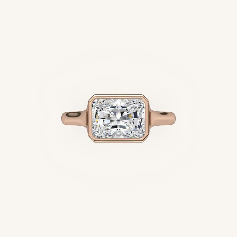 The Lunea – Floating Bezel Solitaire Engagement Ring (E-W)