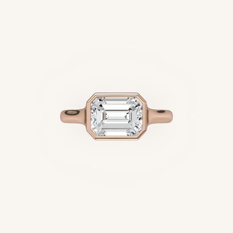 The Lunea – Floating Bezel Solitaire Engagement Ring (E-W)