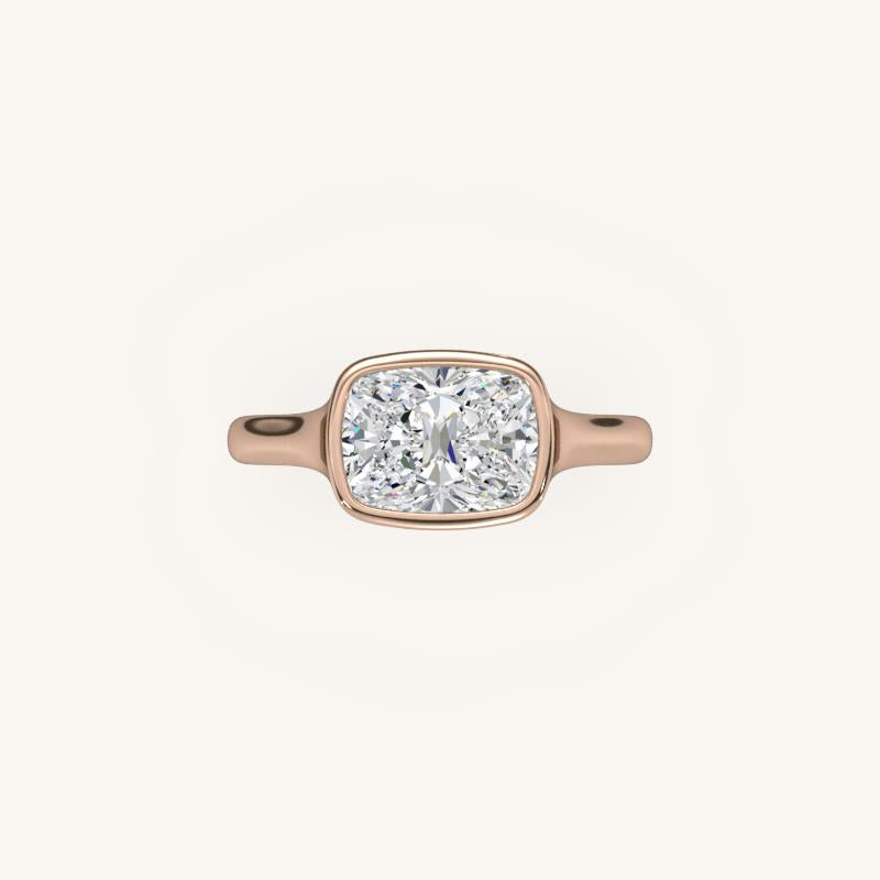 The Lunea – Floating Bezel Solitaire Engagement Ring (E-W)