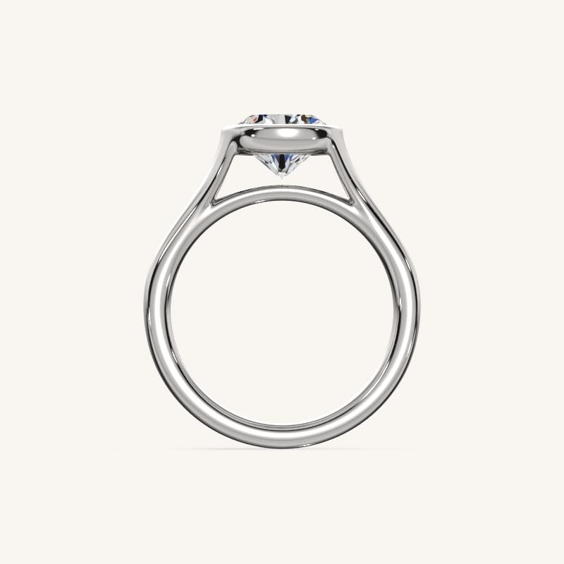 The Lunea – Floating Bezel Solitaire Engagement Ring (E-W)