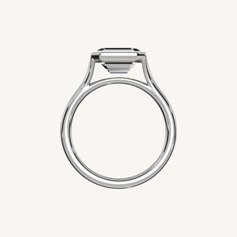 The Lunea – Floating Bezel Solitaire Engagement Ring (E-W)