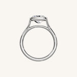 Load image into Gallery viewer, The Lunea – Floating Bezel Solitaire Engagement Ring (E-W)
