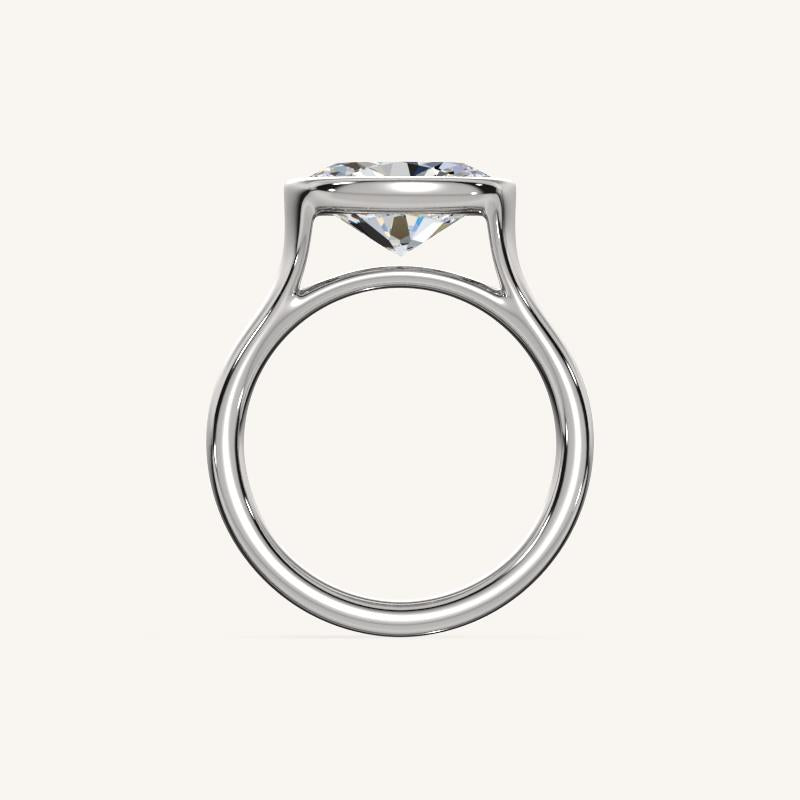 The Lunea – Floating Bezel Solitaire Engagement Ring (E-W)