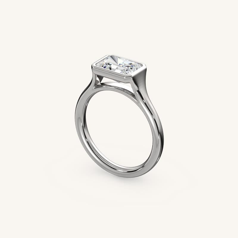 The Lunea – Floating Bezel Solitaire Engagement Ring (E-W)