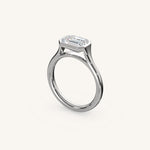 Load image into Gallery viewer, The Lunea – Floating Bezel Solitaire Engagement Ring (E-W)
