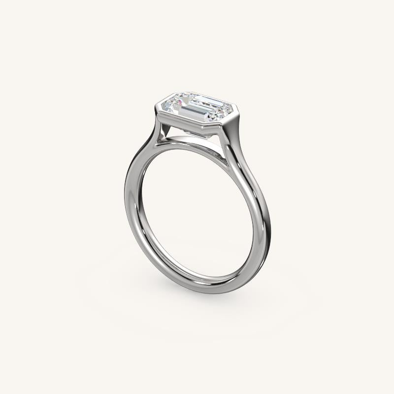 The Lunea – Floating Bezel Solitaire Engagement Ring (E-W)