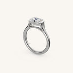 Load image into Gallery viewer, The Lunea – Floating Bezel Solitaire Engagement Ring (E-W)
