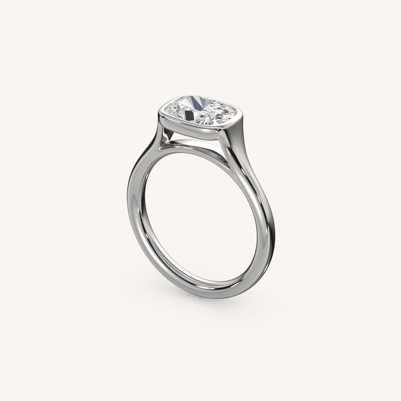 The Lunea – Floating Bezel Solitaire Engagement Ring (E-W)
