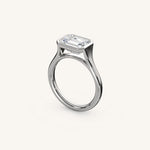 Load image into Gallery viewer, The Lunea – Floating Bezel Solitaire Engagement Ring (E-W)

