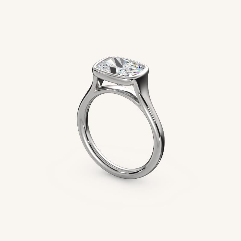 The Lunea – Floating Bezel Solitaire Engagement Ring (E-W)
