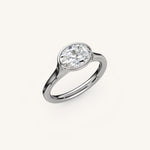 Load image into Gallery viewer, The Lunea – Floating Bezel Solitaire Engagement Ring (E-W)
