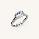 Load image into Gallery viewer, The Lunea – Floating Bezel Solitaire Engagement Ring (E-W)
