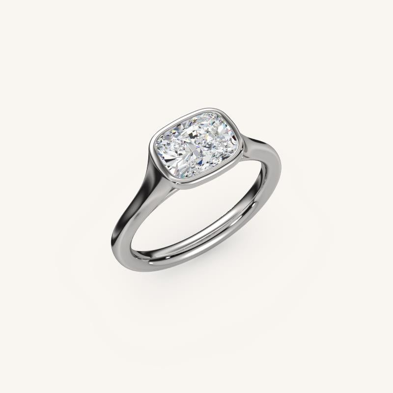 The Lunea – Floating Bezel Solitaire Engagement Ring (E-W)