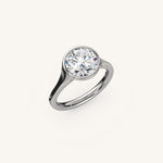 Load image into Gallery viewer, The Lunea – Floating Bezel Solitaire Engagement Ring (E-W)
