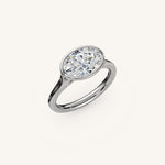 Load image into Gallery viewer, The Lunea – Floating Bezel Solitaire Engagement Ring (E-W)
